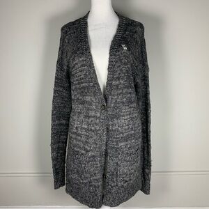 Abercrombie & Fitch Gray Chunky Knit Long Line Tunic Cardigan Size M/L